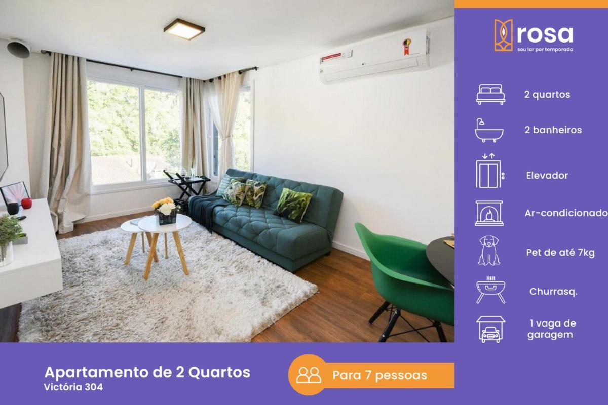 Rosa Edificio Victoria Apartment Gramado Bagian luar foto